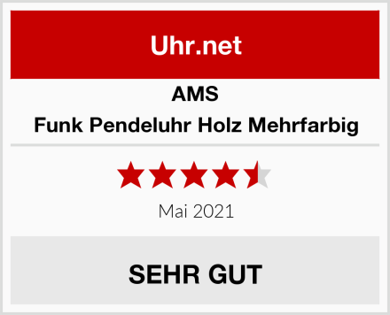 AMS Funk Pendeluhr Holz Mehrfarbig Test