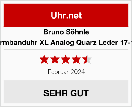 Bruno Söhnle Herren-Armbanduhr XL Analog Quarz Leder 17-13146-231 Test