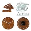  K&L Wall 3D Holz Weltkarte mit Uhren