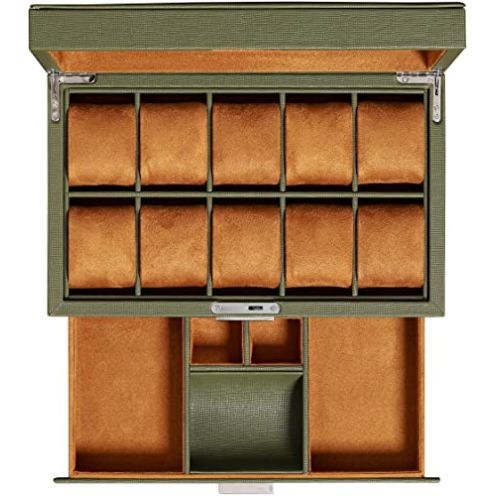  ROTHWELL Leder-Uhrenbox 10 Fächer