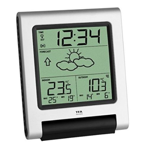 TFA Dostmann "Time Line" Funkuhr mit Temperatur Anzeige der Innentemperatur NEU 
